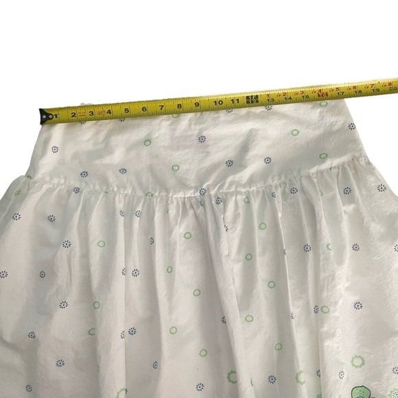 Floral White Blue Cotton Skirt Size Large - Picture 6 of 8